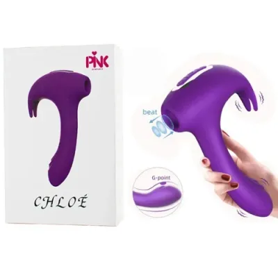 Vibrador y succionador de silicón CHLOE JM SILICON BF - 014 